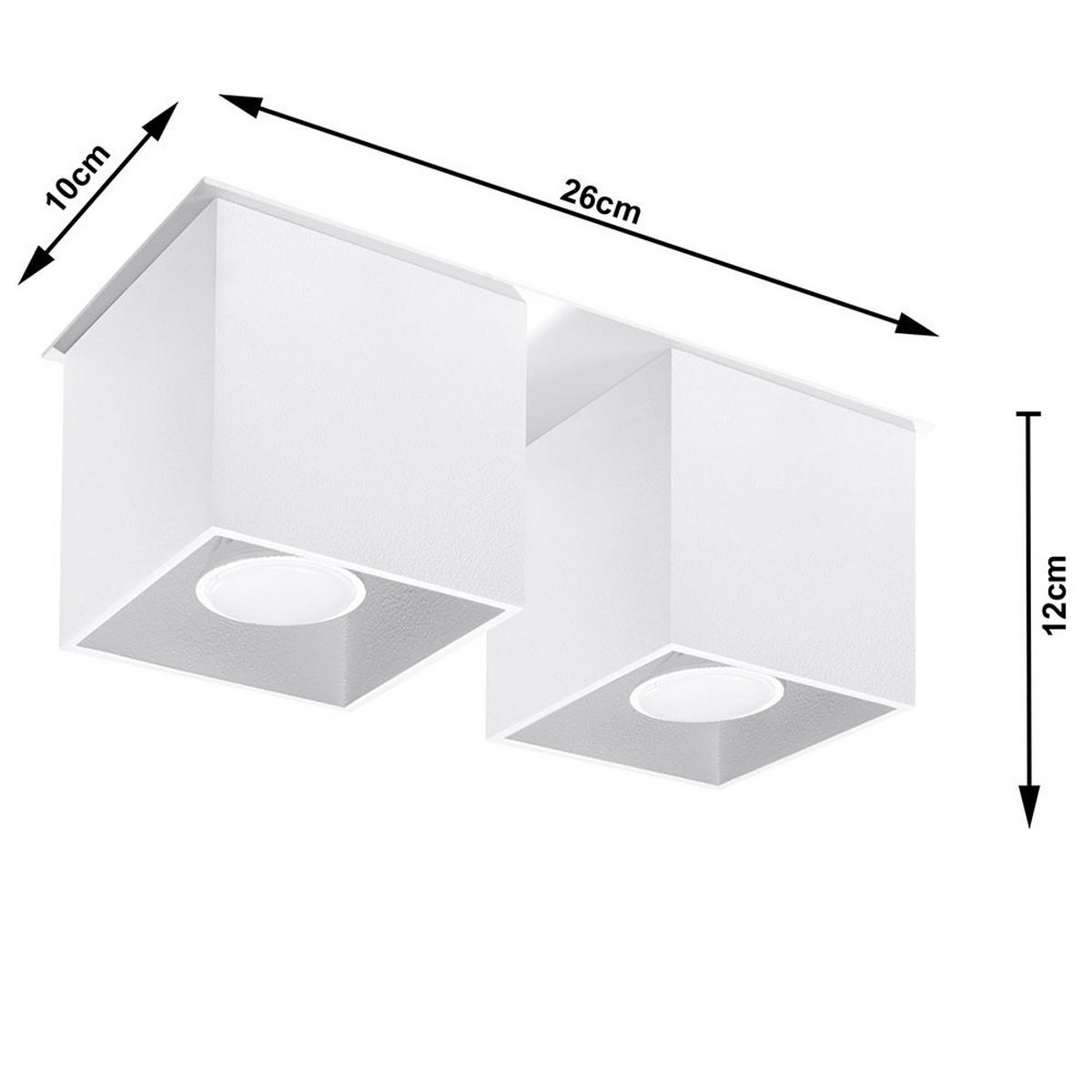 LED DECKENLEUCHTE Aluminium Weiß 2-flammig - Weiß, Metall (26/10/12cm)