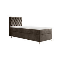BOXBETT CHESTER P mit Matratze H3, Bonell und Topper 100x200 Monolith 15 - Braun, Textil (100/200cm) - Bedante
