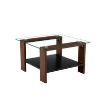 COUCHTISCH 65/41/45,5 cm mit Hartglasplatte und Ablagefach, modern und platzsparend, Walnuss/Schwarz - Walnussfarben, Holzwerkstoff (75/75/45.5cm) - Redom