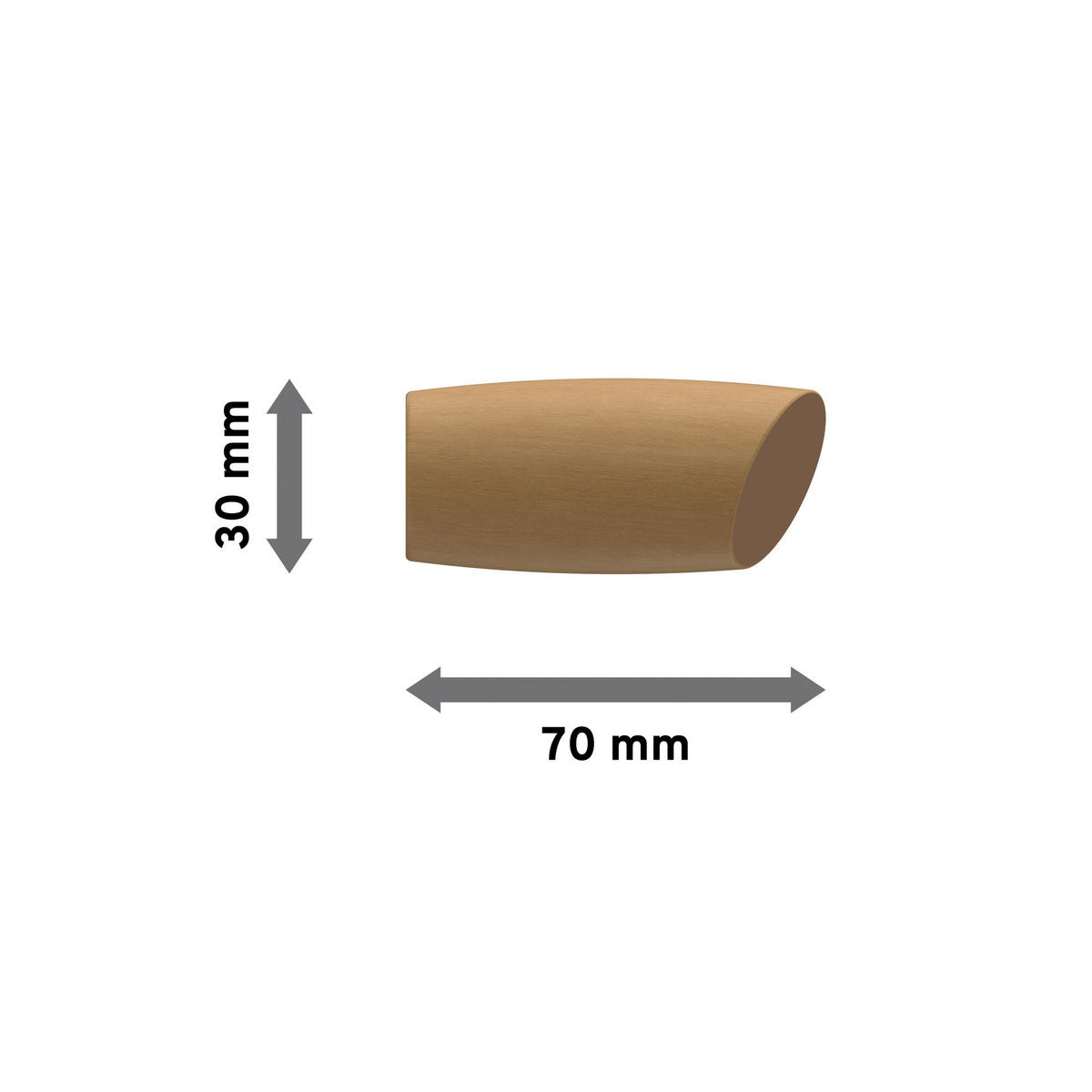 ENDSTÜCKE FÜR GARDINENSTANGEN 20 mm Ø, Etta Buche, Packung 2 Stück - Buchefarben, Holz (7/3/3cm) - INTERDECO