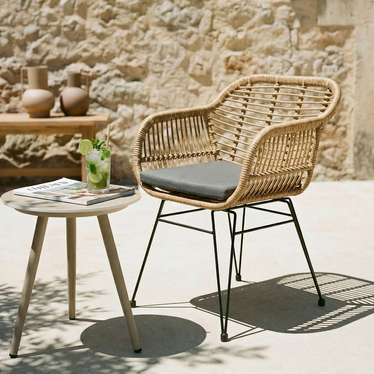 GARTENSTUHL PARAMO - Braun, Textil/Metall (61/82/57cm) - IDIMEX