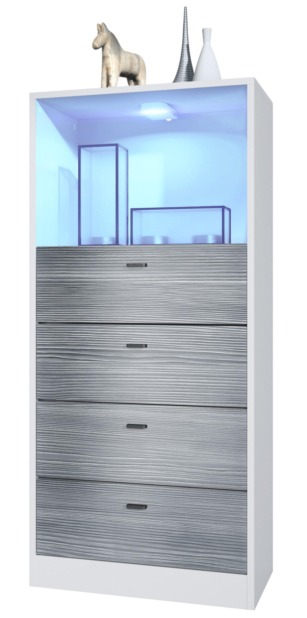 KOMMODE Pino Fronten in Avola-Anthrazit - Anthrazit, Holzwerkstoff (56/125/36cm) - Vladon