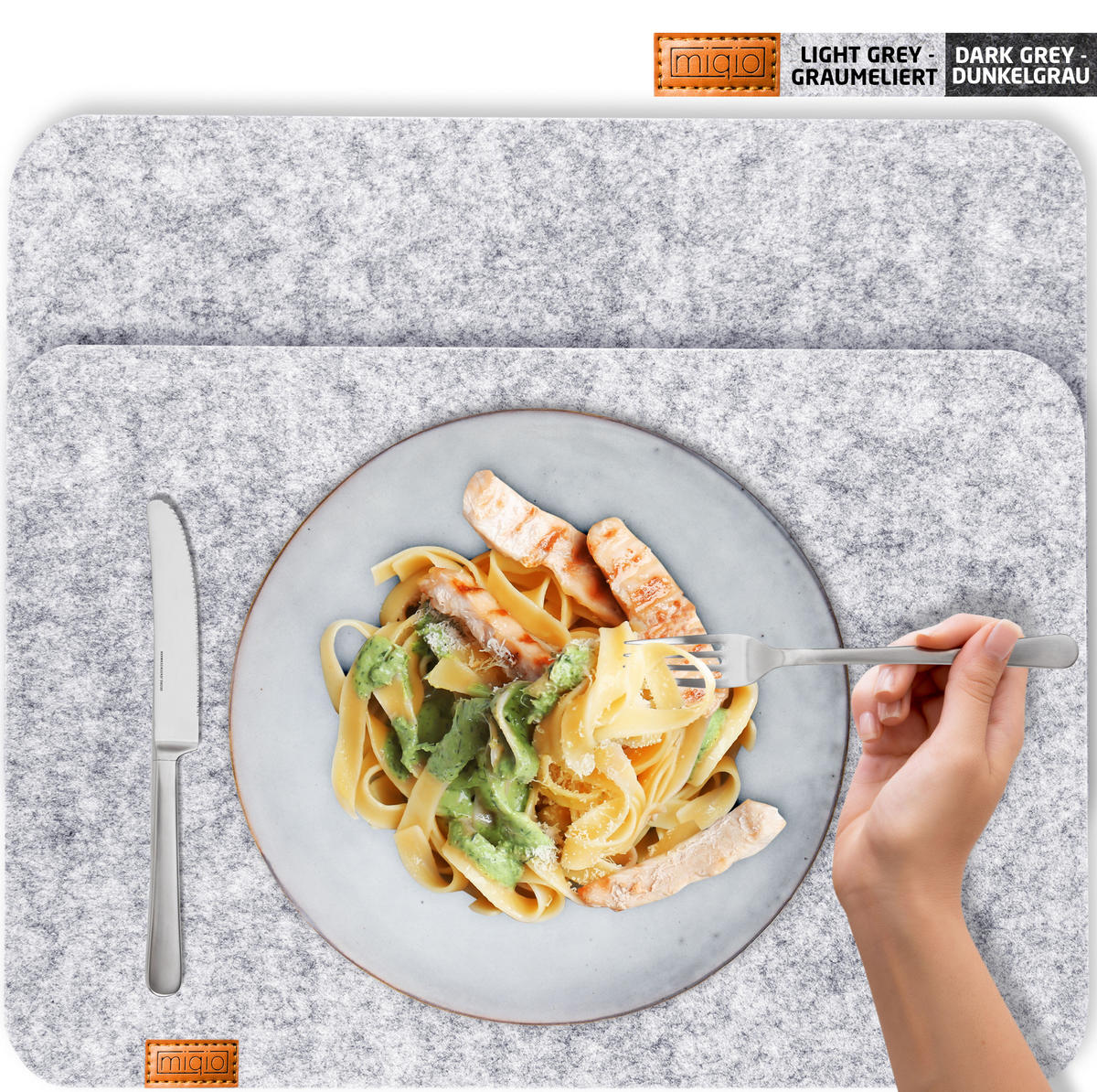 TISCHSETS eckig 6er-Set - Beige, Textil (44/45/3cm) - Miqio Design