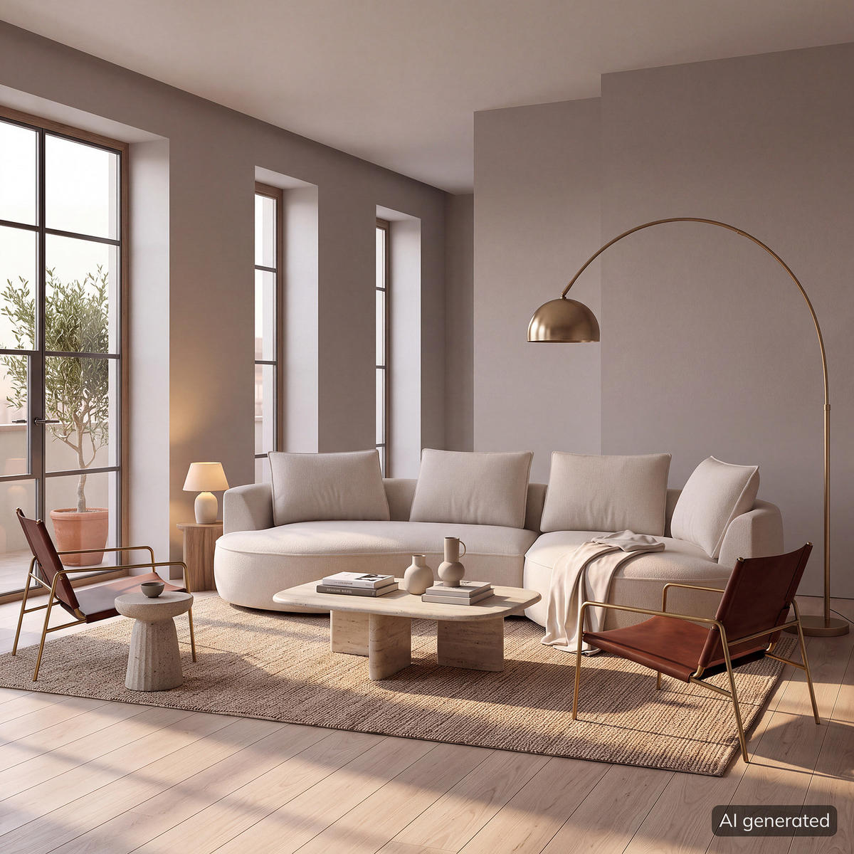 BIGSOFA - Creme/Schwarz, Kunststoff/Textil (322/82/154cm) - home24
