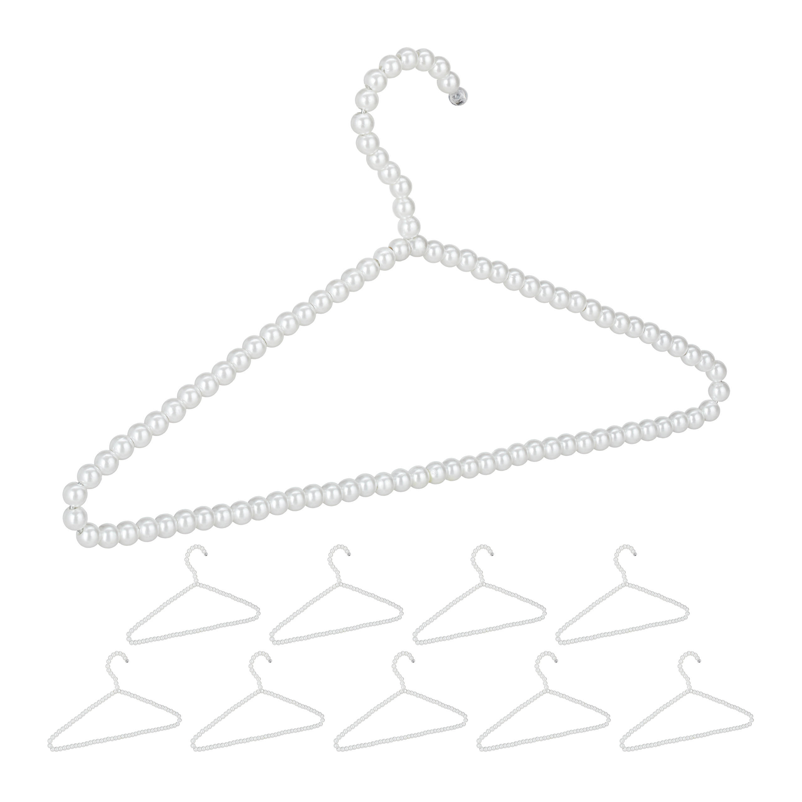 10XVEŠIAK na šaty - biela, kov/plast (40/22/1.2cm) - Relaxdays