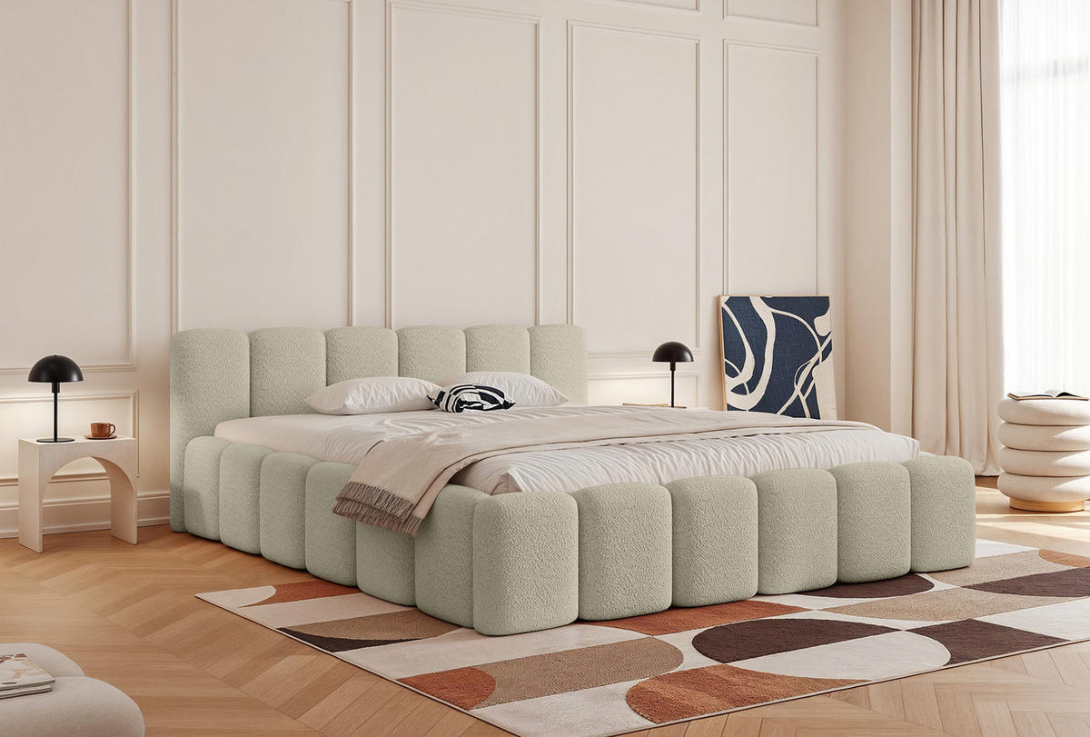 POLSTERBETT Alloggio 180x200 cm, Beige - Beige, Textil (180/200cm) - Fedve