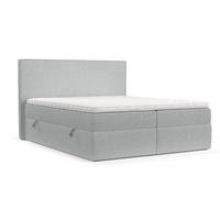 BOXBETT Nuvia 140/200 cm Hellgrau im Riva Stoff - Hellgrau/Schwarz, Holz/Holzwerkstoff (140/200cm) - AltaBeds