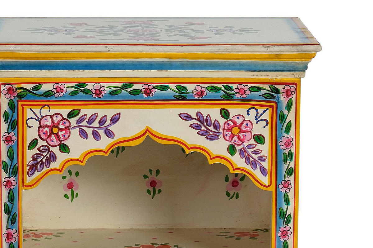 MEHRFARBIGES KOMMODE aus Mangoholz - Chromfarben, Holz (48/75/35cm) - Giner y Colomer