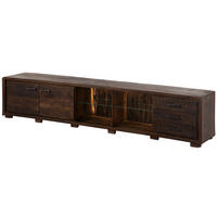 TV-BOARD Akazie 235x40x47 dunkelbraun lackiert BARK #216 - Dunkelbraun, Holz (235/47/40cm) - Massivmoebel24