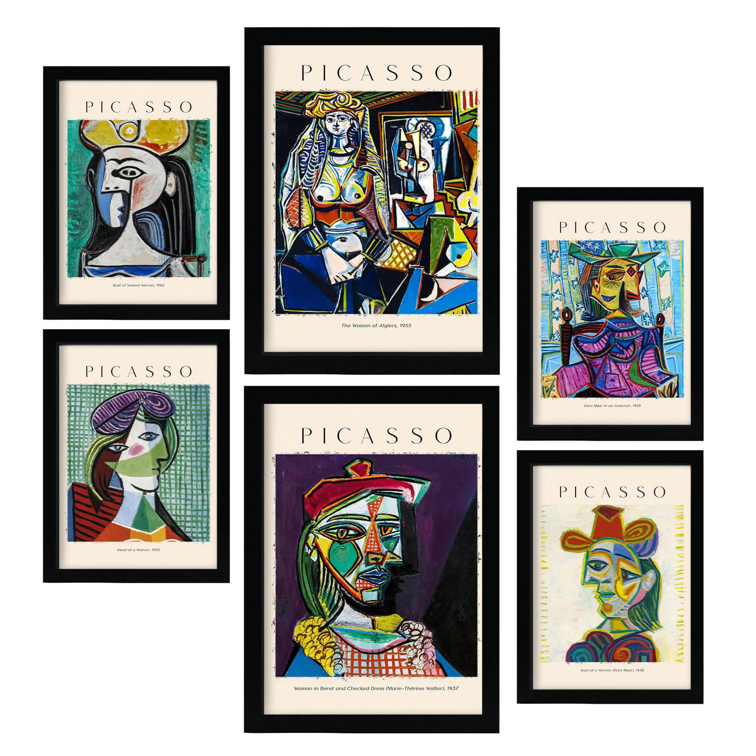 POSTER Set Mit 6 Picasso Sammlung A3 & A4 Rahmenlos - Klar, Papier (29/3cm) - Nacnic