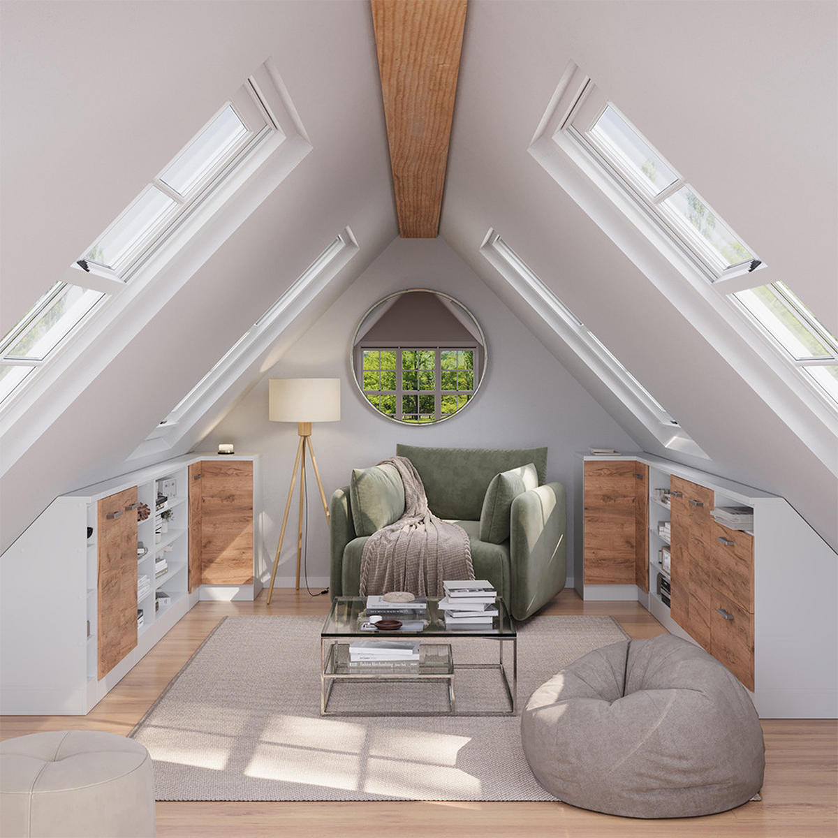 DACHSCHRÄGENSCHRANK ECKSCHRANK Rion Goldkraft Eiche/Weiß 75.6 x 81.6 cm mit 1 Tür - Honigeiche/Weiß, Holzwerkstoff (75.6/81.6/75.6cm) - Vicco