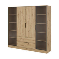DREHTÜRENSCHRANK CATERINA 206/200/51 cm 4-türig Eiche Artisan - Eiche Artisan, Holzwerkstoff (206/200/51cm) - MASSENO