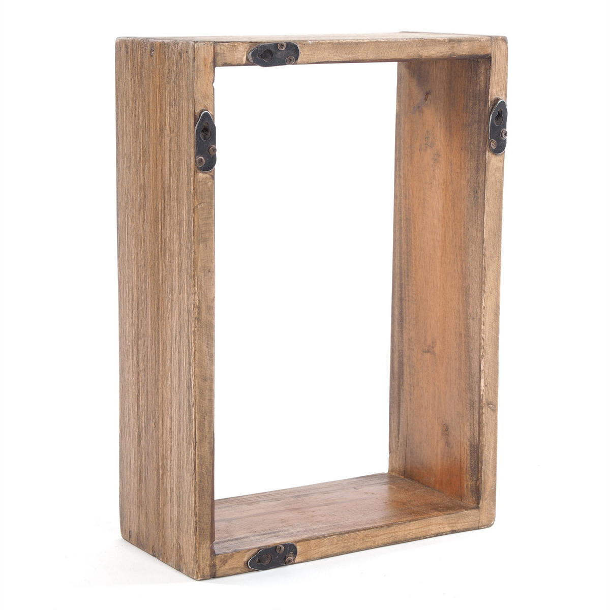 WANDREGAL-SET CUBEN 3-tlg Recyclingholz massiv, 3 Größen 01 natur-vintage - Naturfarben, Holz (40/50/11cm) - DESIGN DELIGHTS