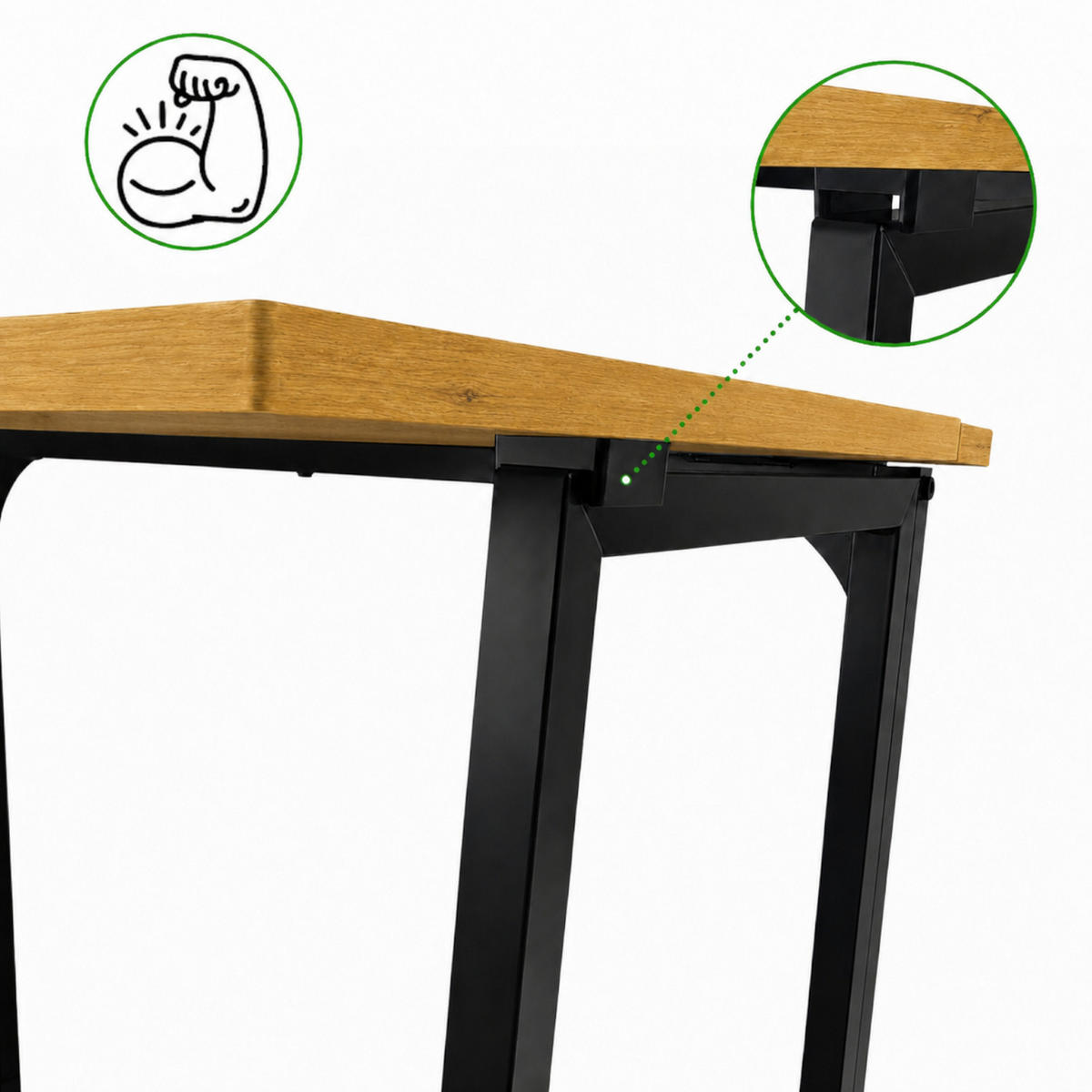 KLAPPSCHREIBTISCH MDF Metall Eiche Schwarz 80 x 40 x 74 cm platzsparend - Eichefarben/Schwarz, Holzwerkstoff/Metall (40/80/74cm) - Begryf