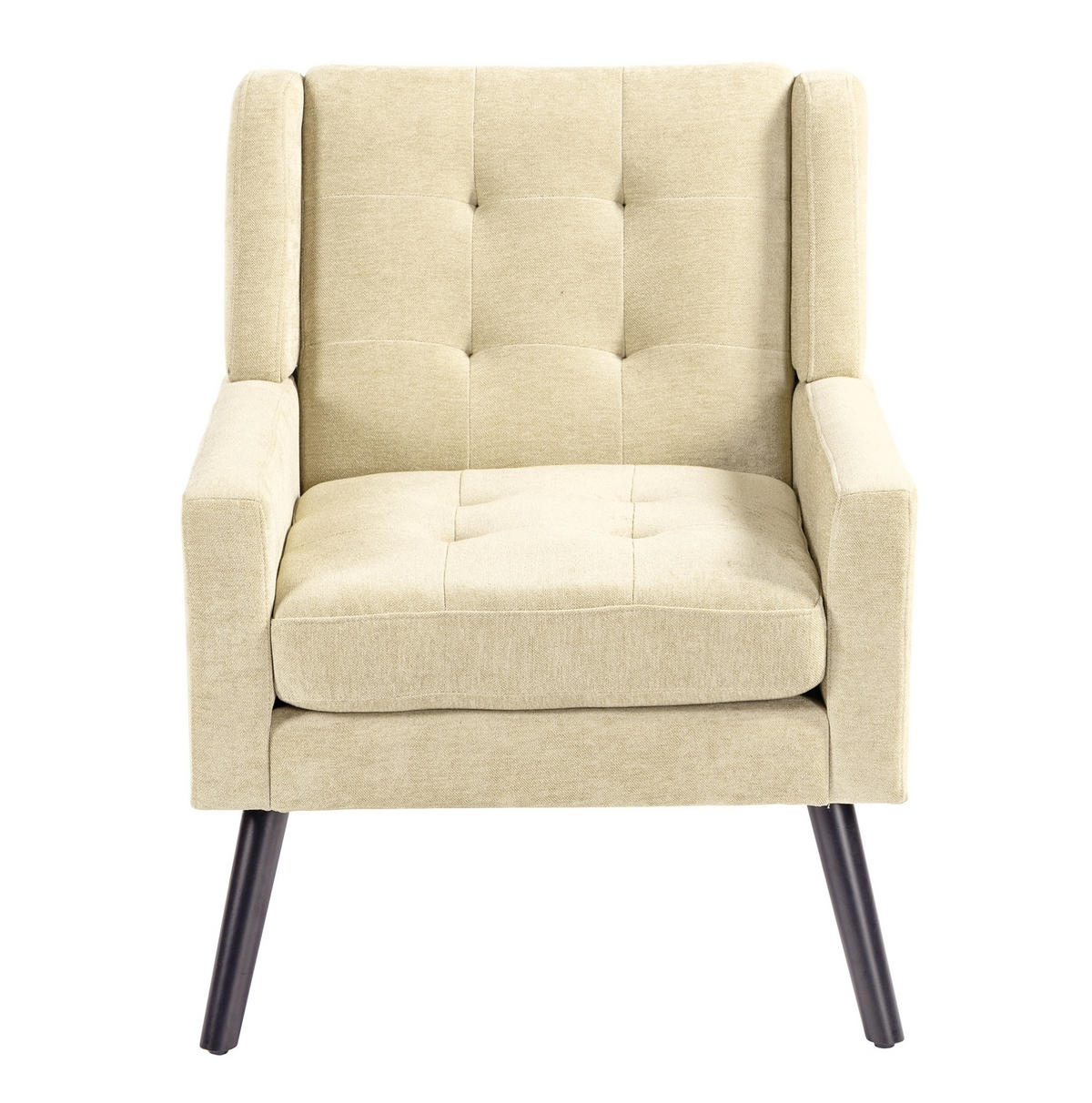 POLSTERSESSEL mit Leinenbezug in Beige – bis 130 kg belastbar - Beige, Textil (76/88/68cm) - BEAOK