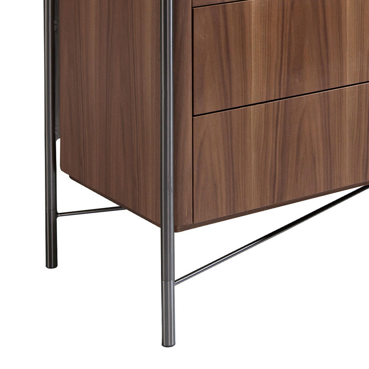 KOMMODE Kommode Nussbaum und dunkler Stahl 140/52/82 cm - Dunkelgrau/Walnussfarben, Holz (140/82/52cm) - ANGEL CERDA