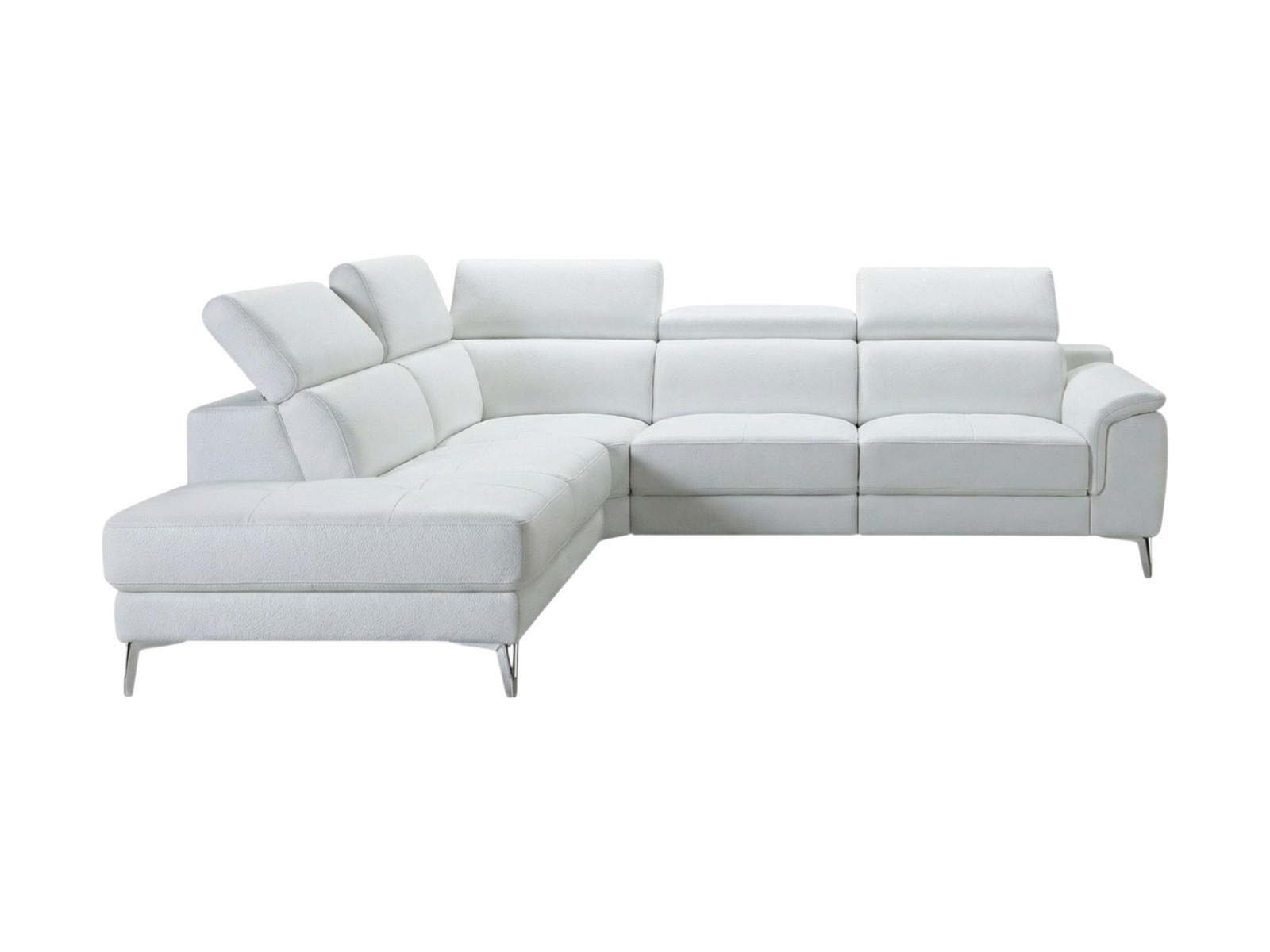 ECKSOFA Jardin Echtleder Weiß - Weiß, Leder/Metall (230/266cm)