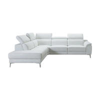 ECKSOFA Jardin Echtleder Weiß - Weiß, Leder/Metall (230/266cm)