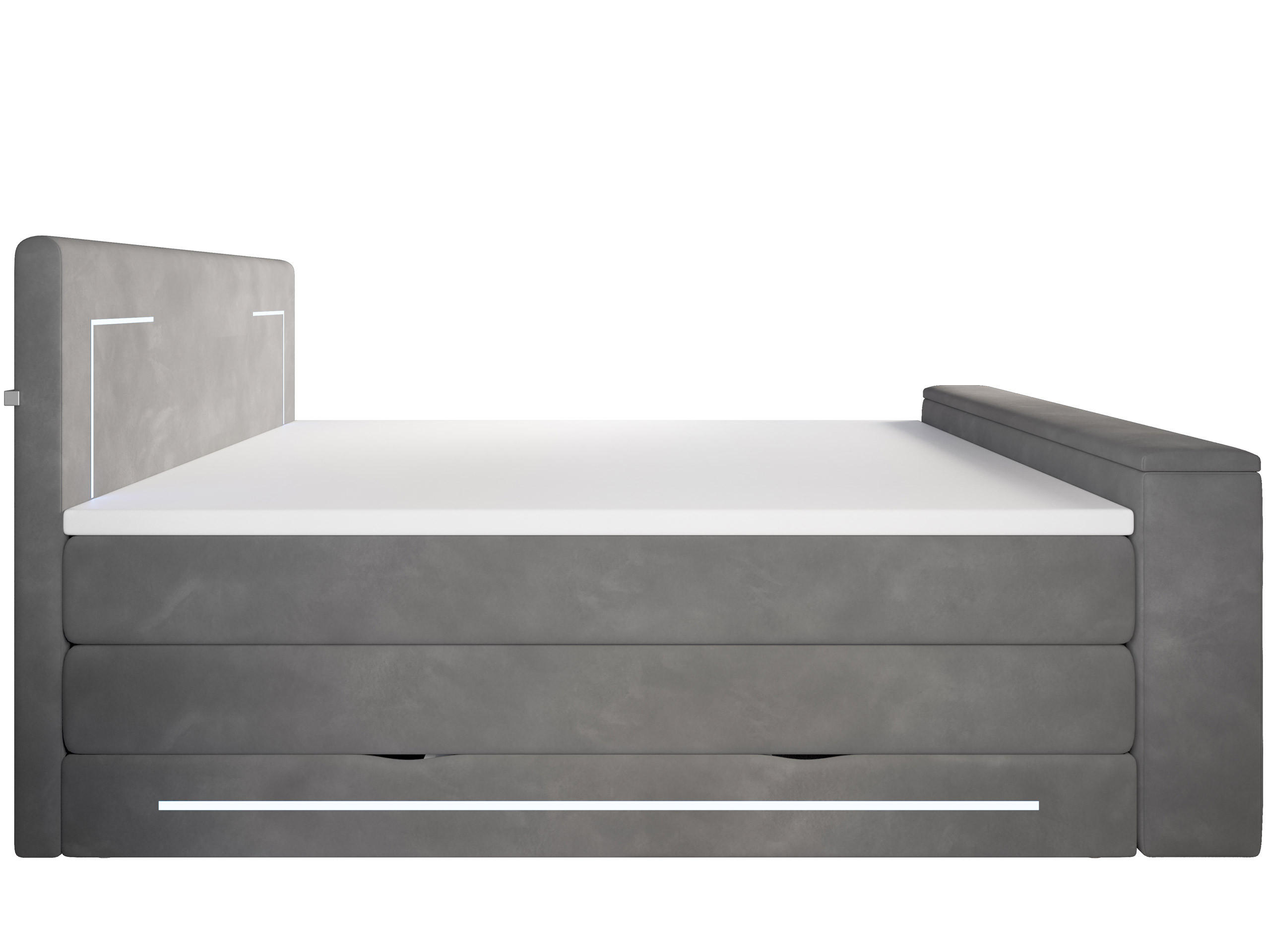 BOXSPRINGBETT Monaco anthrazit 160/200 cm H3/H4 Samt mit TV-Lift - Anthrazit, Textil (160/200cm) - wonello