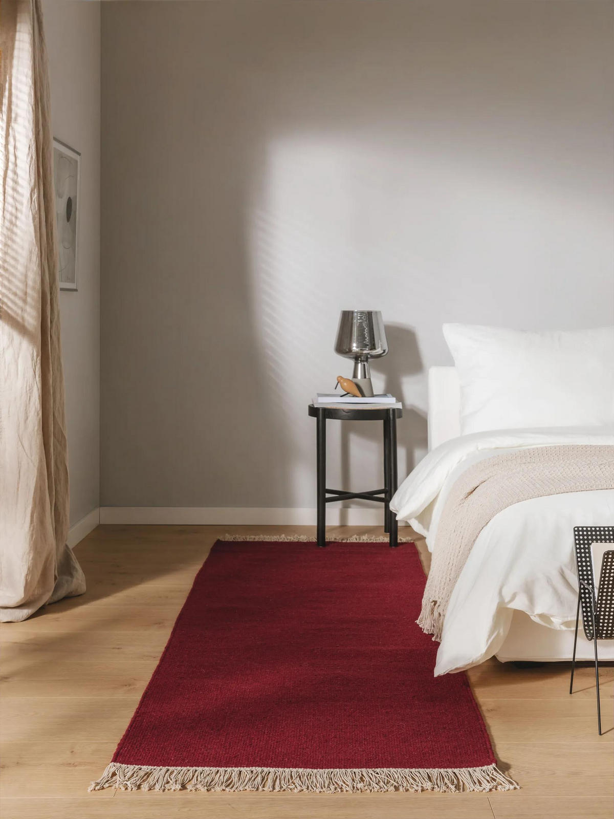 WOLLTEPPICH Liv Dunkelrot 80x250 cm - Dunkelrot, Textil (80/250cm) - benuta Pop