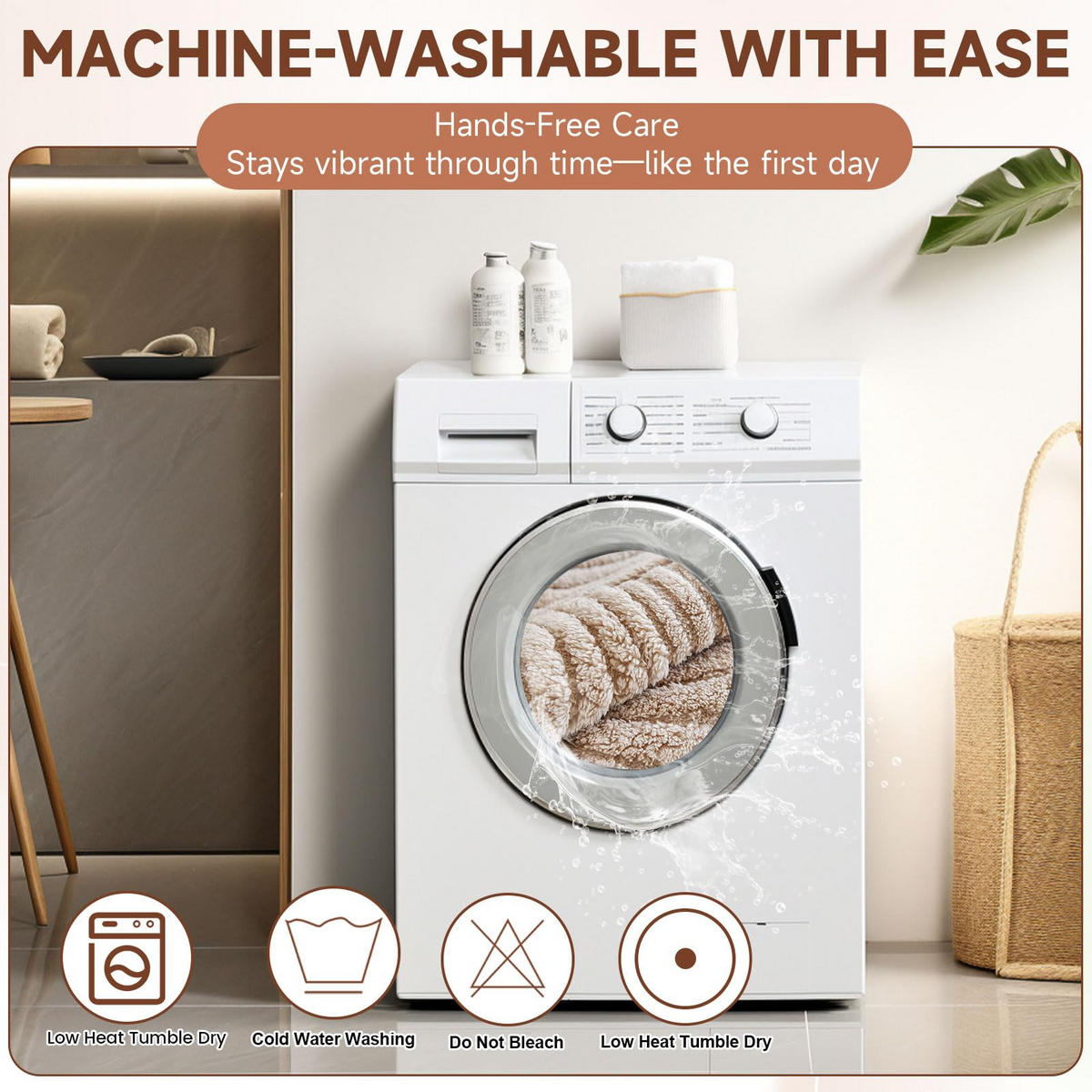 SOFAÜBERWURF Hellbraun 1 Stück Luxuriöses Plüschmaterial - Hellbraun, Textil (90/0.03/210cm) - Kaket