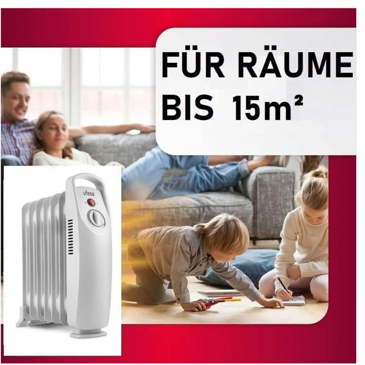 ÖLRADIATOR - UFESA RD500 - 500W Elektrische Heizung, Heizkörper, Heizgerät, mobile Elektroheizung, Elektroheizkörper, Elektro Konvektor, Heizlüfter - Weiß, Kunststoff/Metall (30/35/12cm) - JUNG