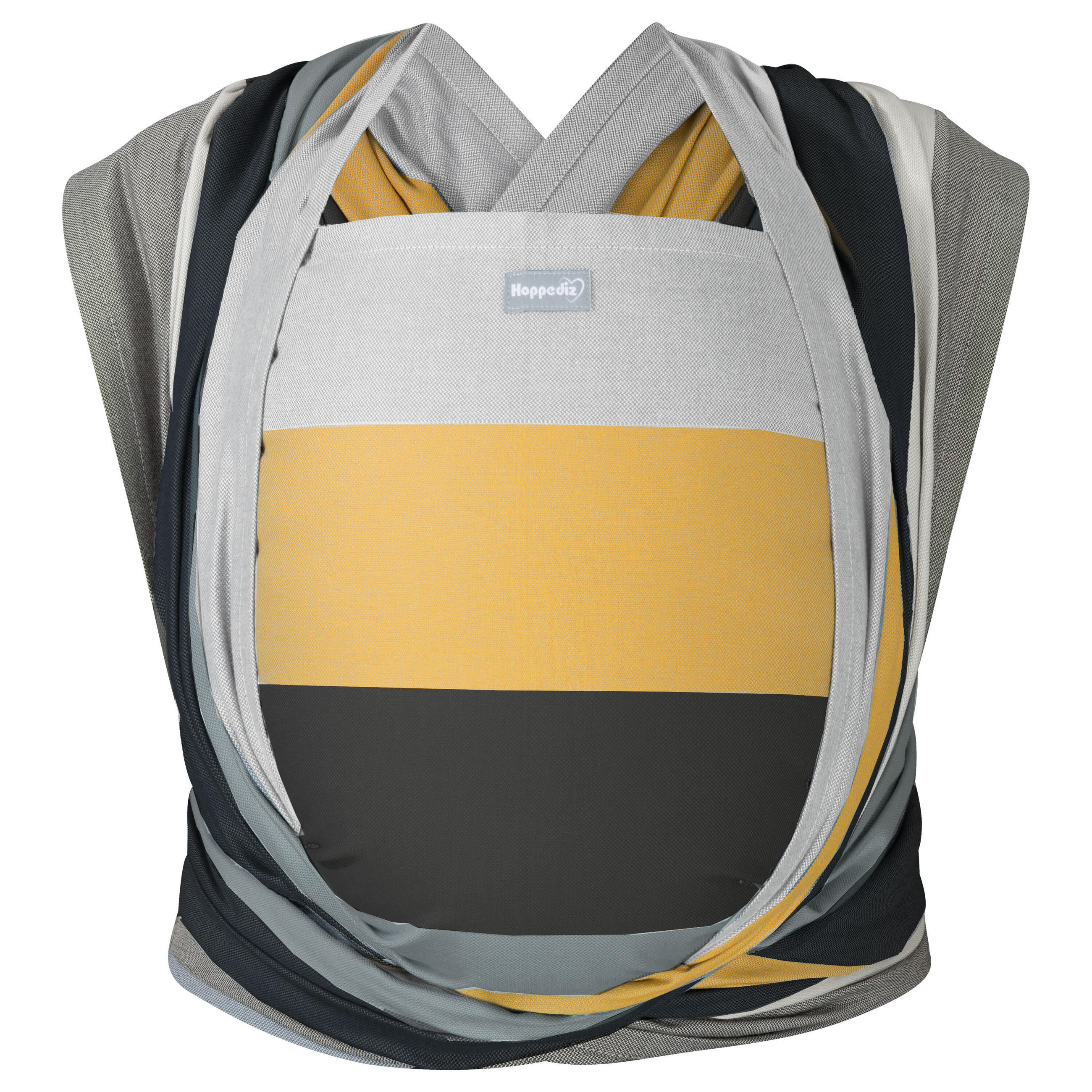 BABYTRAGETUCH Gewebtes Tragetuch - Currygelb/Dunkelgrau, Textil (70/0.1/460cm) - Hoppediz