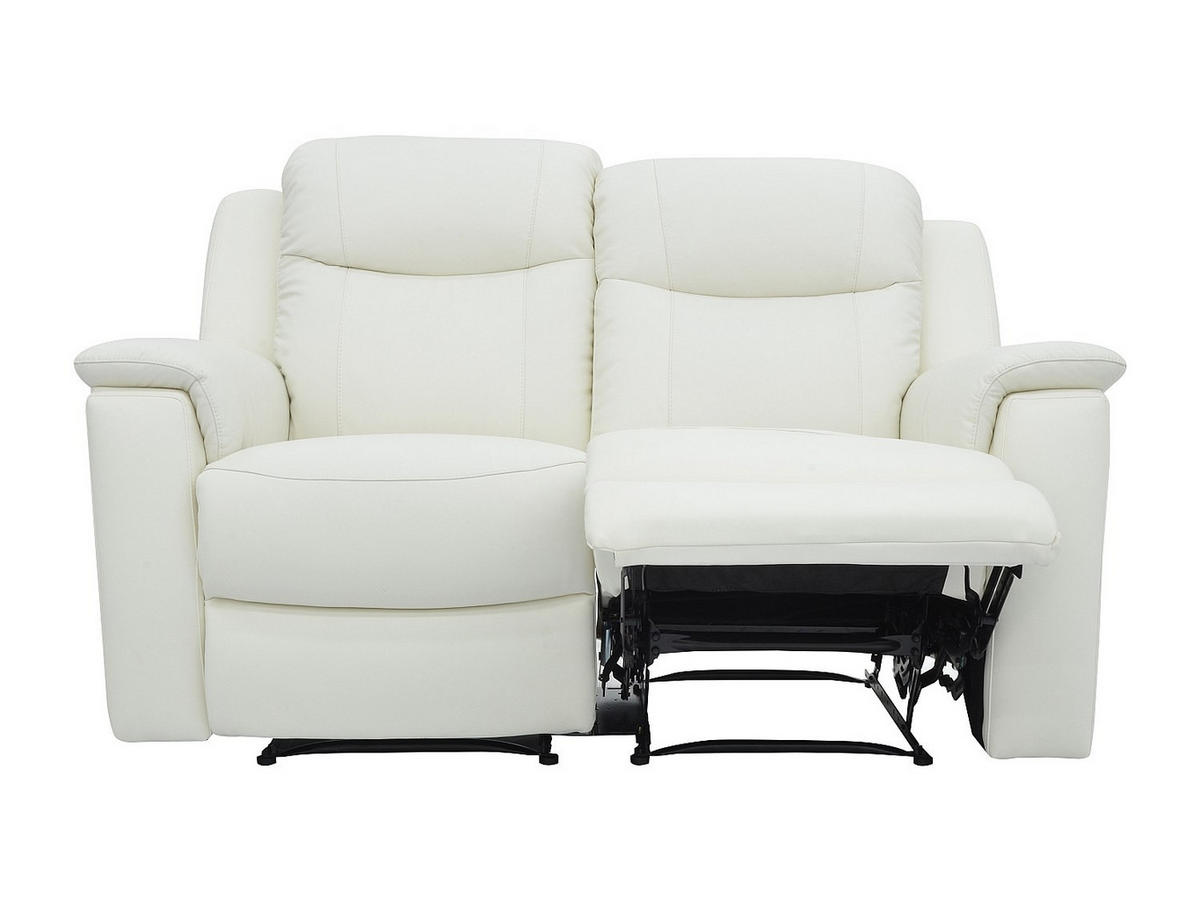 COUCHGARNITUR - 5 Personen - leder - elfenbeinfarben Evasion - Weiß, Leder (205/100/96cm) - Vente-Unique