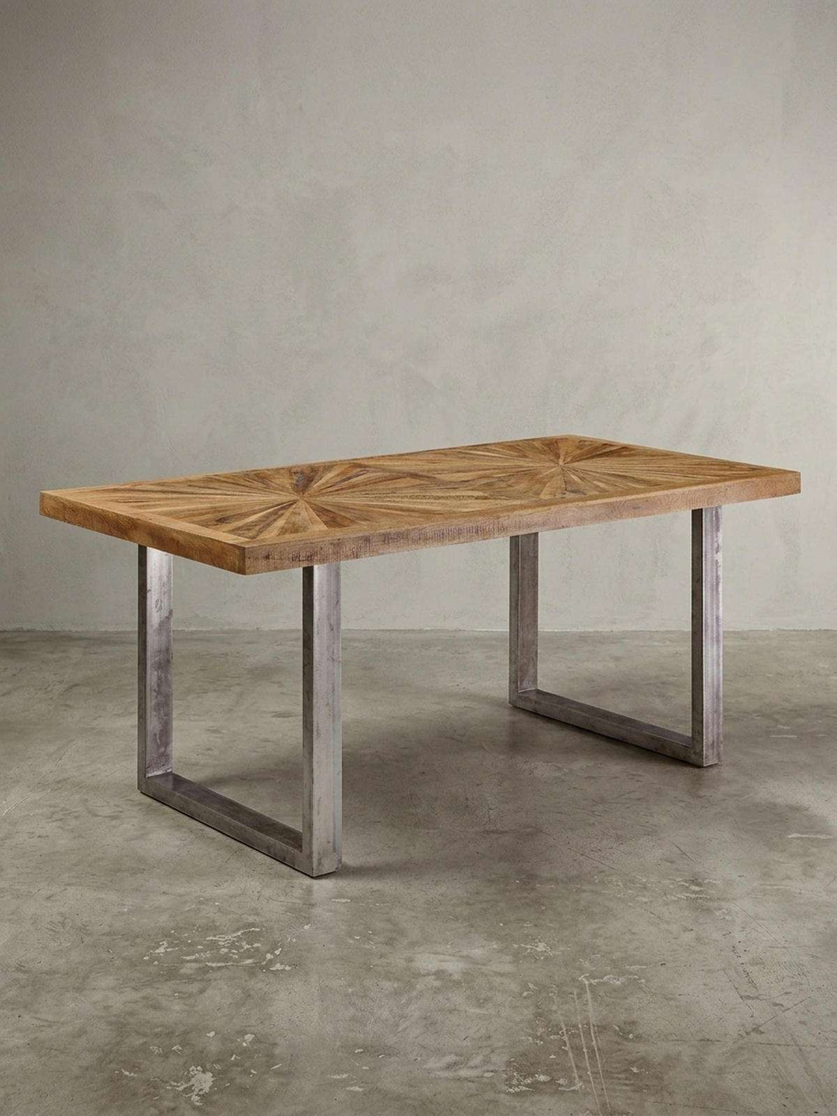 ESSTISCH Massivholz Edelstahlbeine Rustikal, Braun 180x90x76 cm - Anthrazit/Braun, Holz/Metall (90/180/76cm) - KADIMA DESIGN
