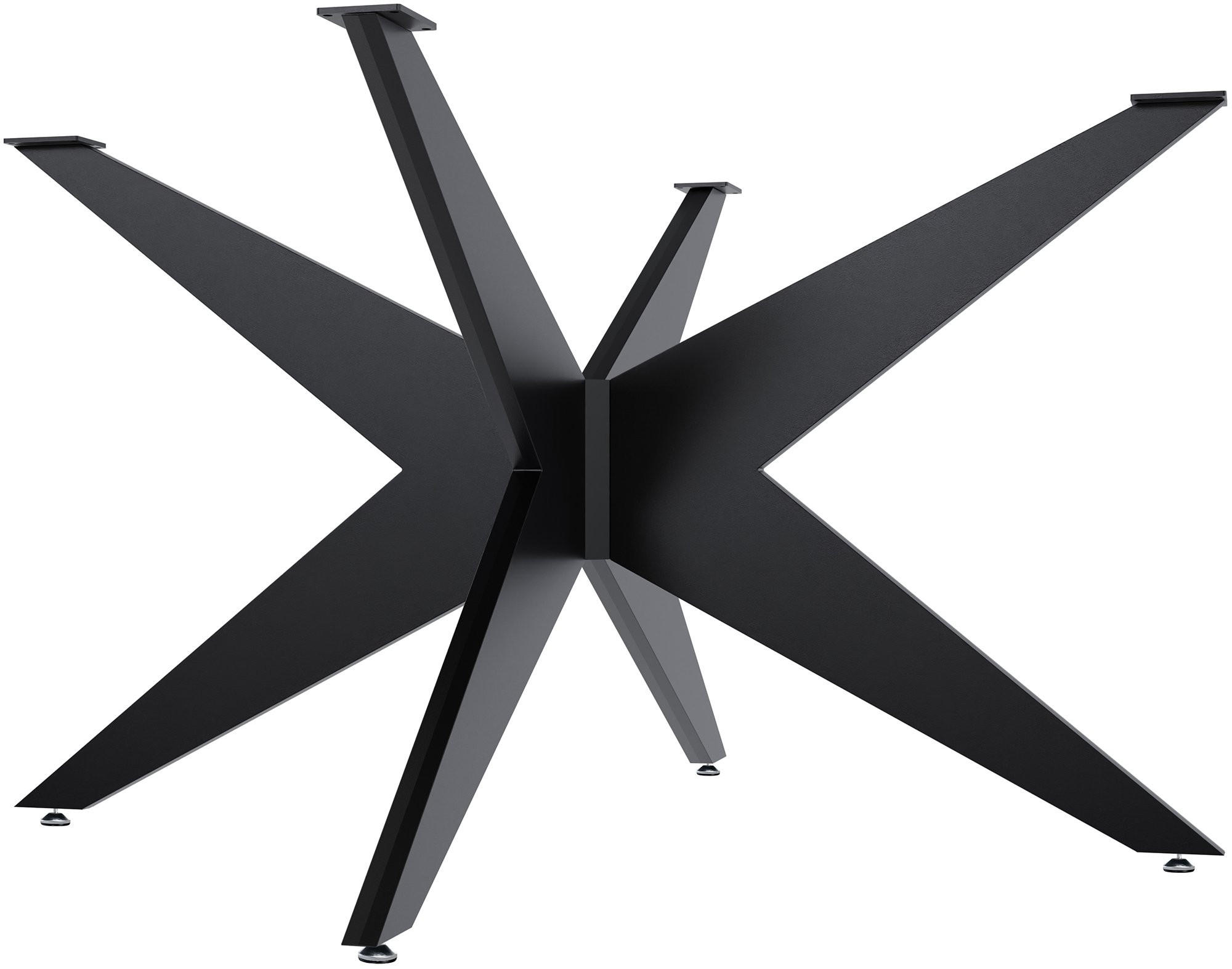 TISCHBEIN eckig 130/130/74 cm Metall schwarz - Schwarz, Metall (130/74/130cm) - CLP