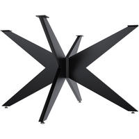 TISCHBEIN eckig 130/130/74 cm Metall schwarz - Schwarz, Metall (130/74/130cm) - CLP