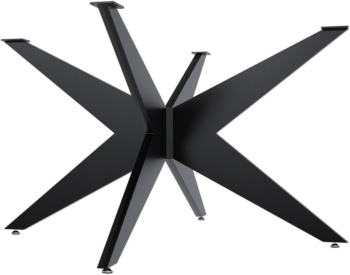 TISCHBEIN eckig 130/130/74 cm Metall schwarz - Schwarz, Metall (130/74/130cm) - CLP