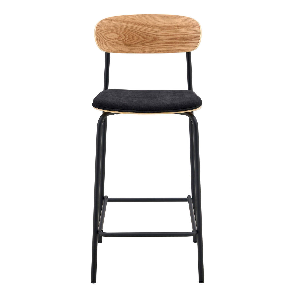 HOCHSTÜHLE 2-tlg., Schwarz - Schwarz, Holz (42/96/50cm) - Oviala