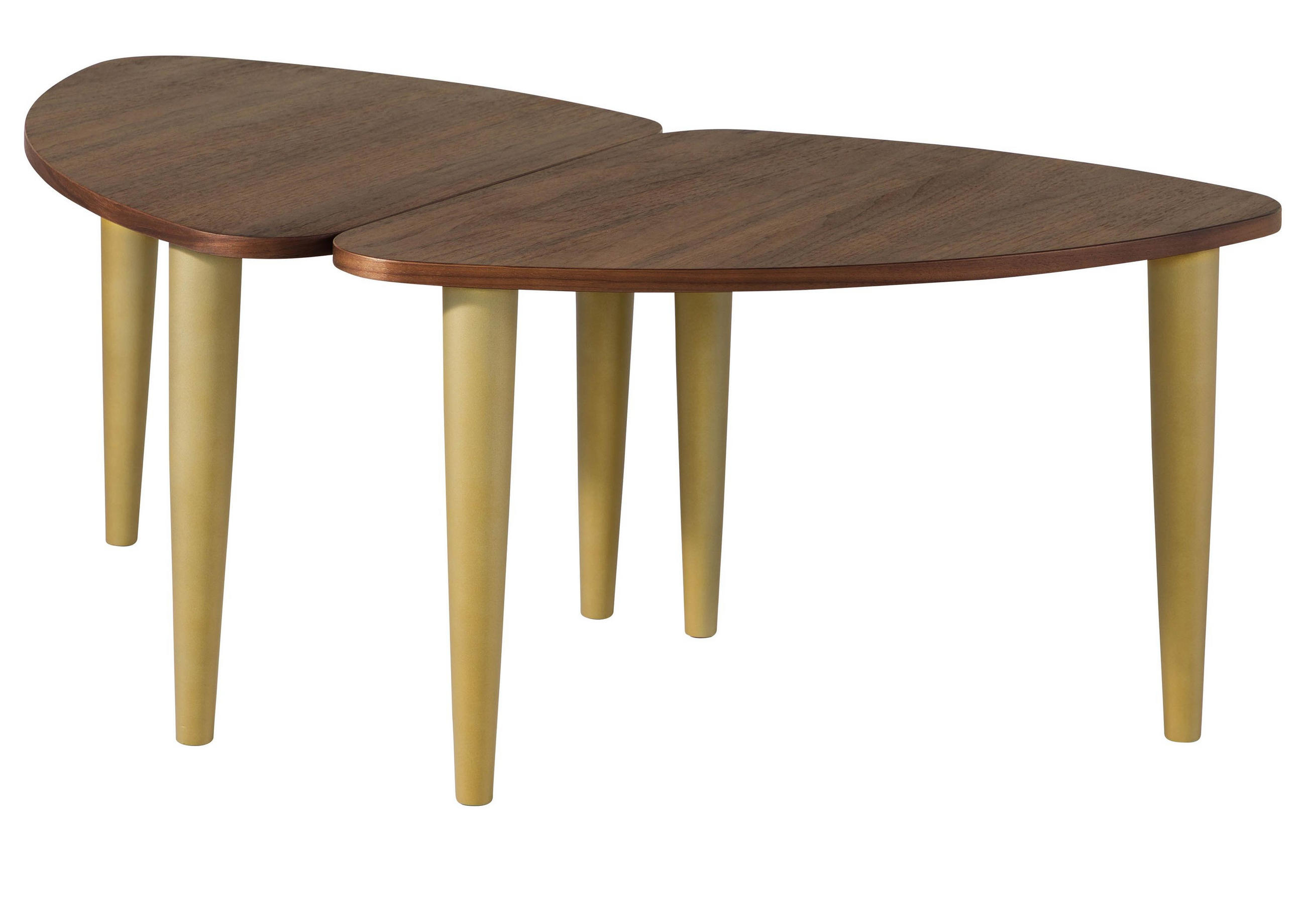 COUCHTISCH Nussbaum-Echtholzfurnier 120x70x45 braun lackiert BUTTERFLY #115 - Braun, Holz (120/70/45cm) - Massivmoebel24