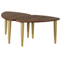 COUCHTISCH Nussbaum-Echtholzfurnier 120x70x45 braun lackiert BUTTERFLY #115 - Braun, Holz (120/70/45cm) - Massivmoebel24