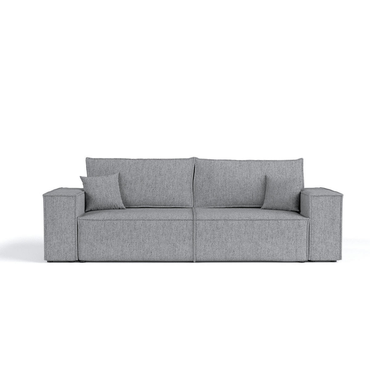 SOFA RESSO mit Schlaffunktion Grau im Neve Stoff - Schwarz/Grau, Holz/Holzwerkstoff (255/70/105cm) - AltaBeds