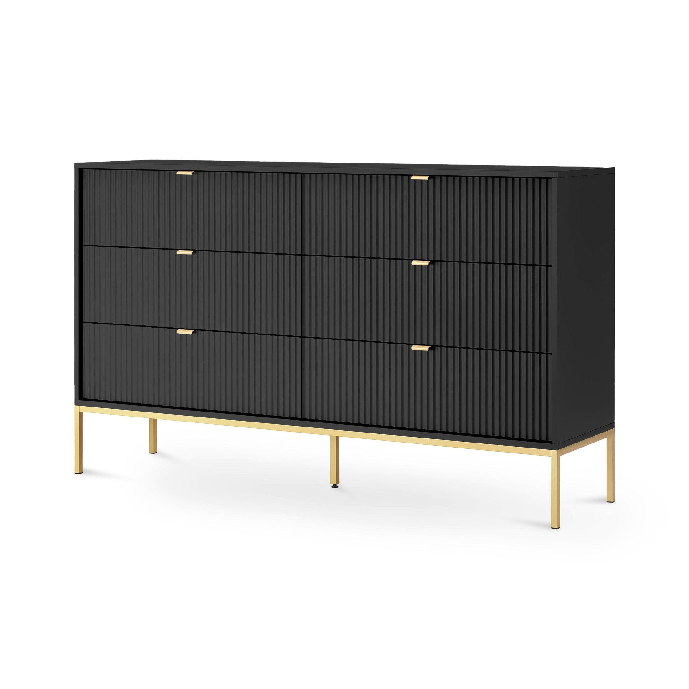 Pillovely Kommode Schwarz 154x91x39 cm