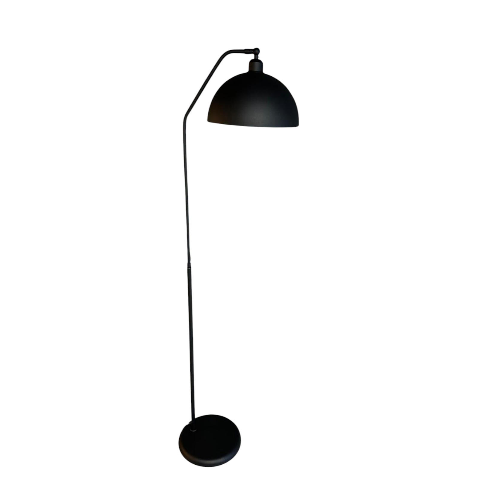 STEHLAMPE Helvik aus Metall mit E27, verstellbarer Lampenschirm - Schwarz, Metall (37/37/170cm) - Bamyum