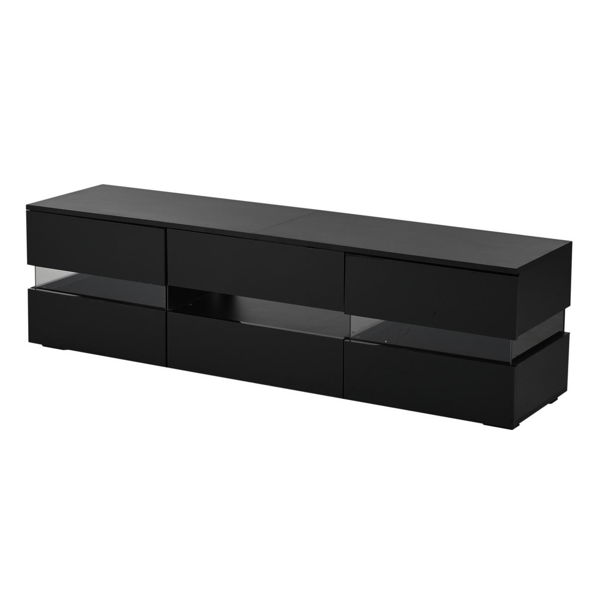 LOWBOARD Modellname Schwarz 160/39/45 cm - Schwarz, Holz (160/45/39cm) - PANGIVO