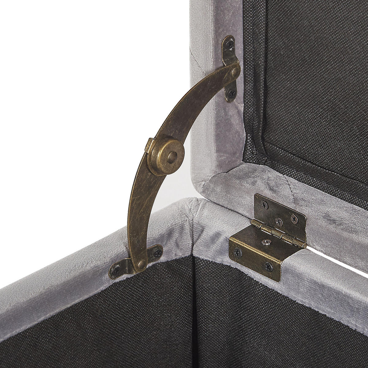 HOCKER Loretto 37/37/40 cm - Grau, Textil (37/40/37cm) - Beliani