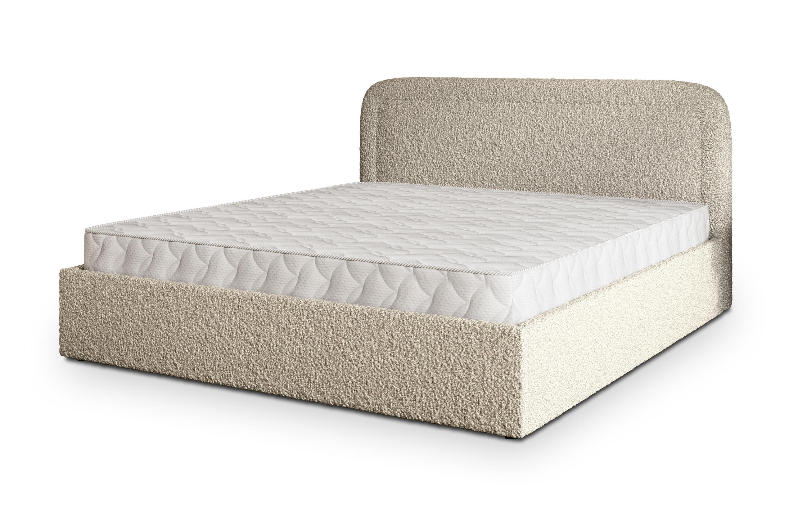 POLSTERBETT BENIRA Q 180x200 cm mit Bettkästen - Beige - Beige, Holz (180/200cm) - MASSENO