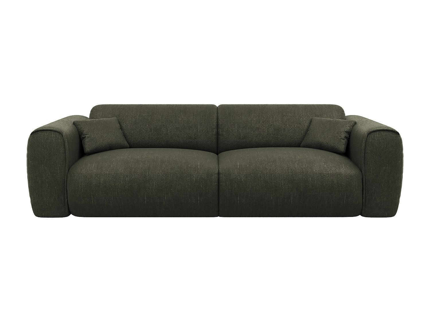 SCHLAFSOFA - 4 Personen - Stoff - Khaki - - Schlammfarben, Textil (236/73/100cm) - Vente-Unique