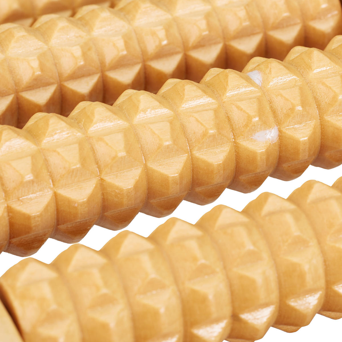 FUSSMASSAGEROLLER - Hellbraun, Holz (27/5/20cm) - Relaxdays