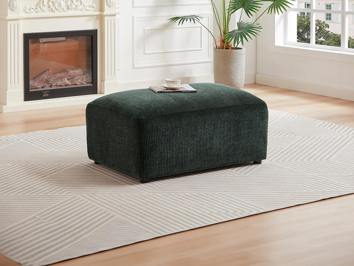 SITZHOCKER - 1 Person - Samt, Stoff - Tannengrün - TIRONO - Waldgrün, Textil (99/46/66cm) - Vente-Unique