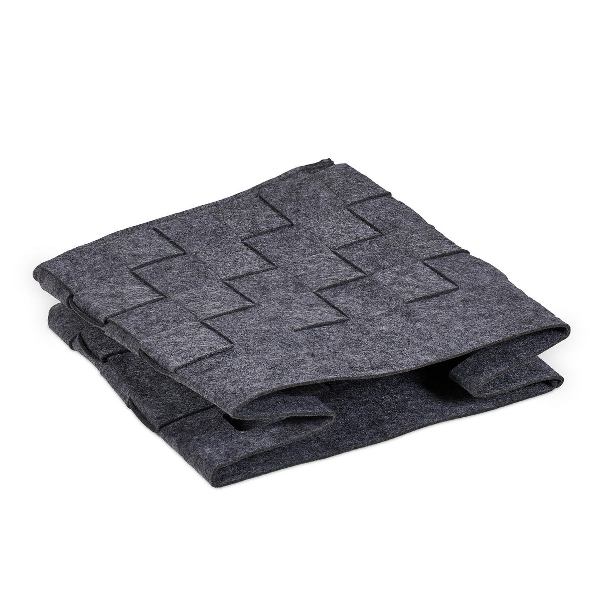 2XAUFBEWAHRUNGSKORB - Grau, Textil (30/30/24cm) - Relaxdays