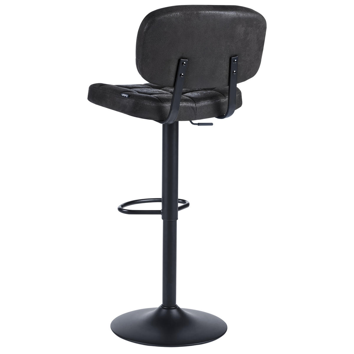 BARHOCKER 2er-Set Kunstwildleder drehbar Schwarz Tilton - Schwarz, Textil (49/96/42cm) - Beliani
