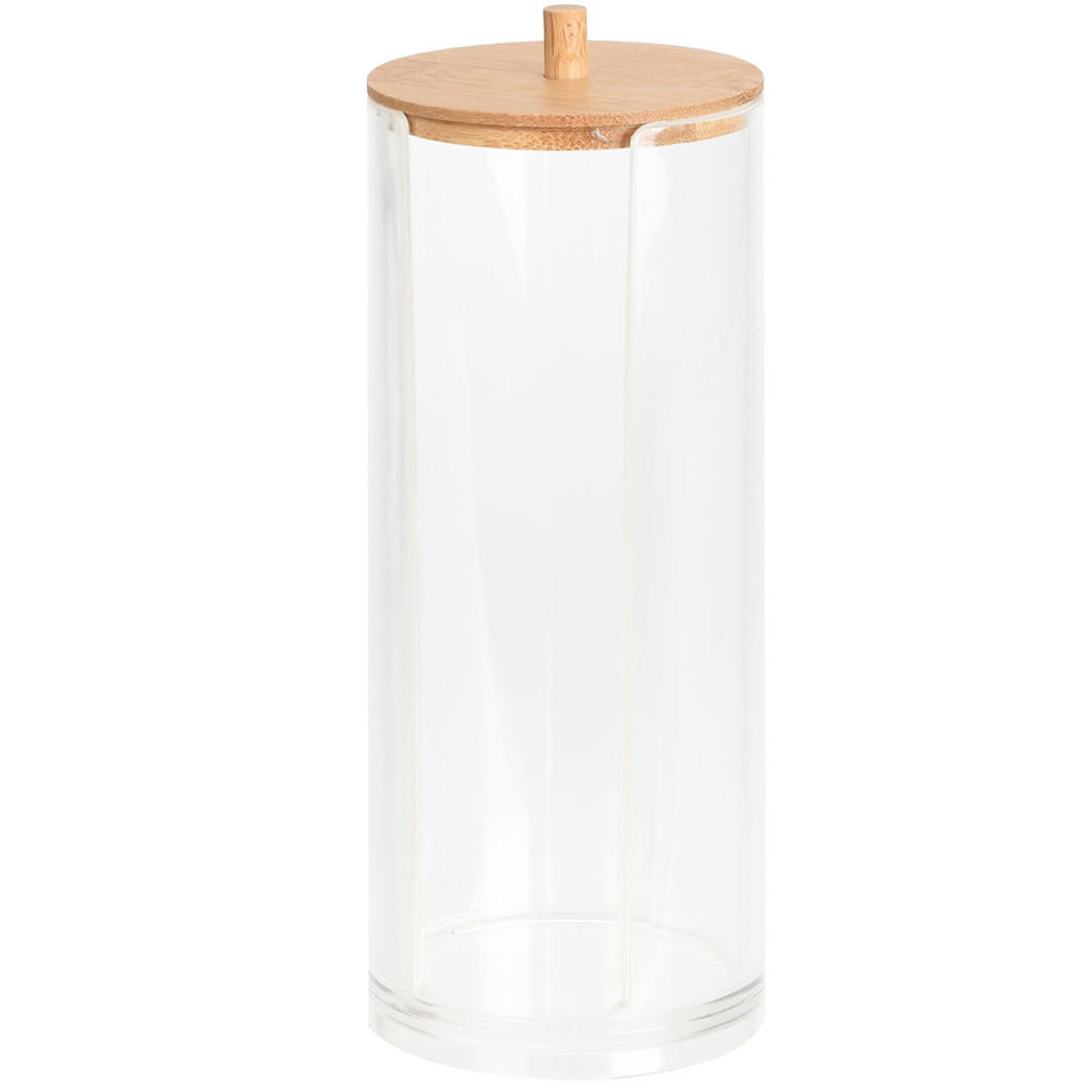 WATTEPADSPENDER Bamboo Transparent 7.8/7.5/19.5 cm Kunststoff - Transparent, Kunststoff (7.5/19.5/7.8cm) - Mondex