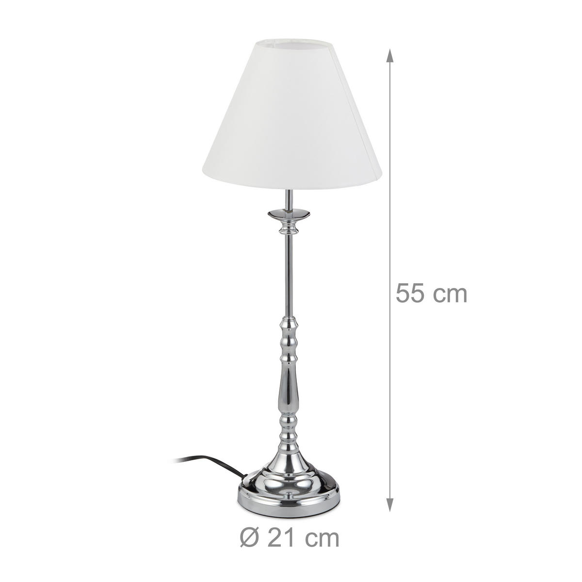 TISCHLAMPE - Multicolor, Textil/Metall (21/21/55cm) - Relaxdays