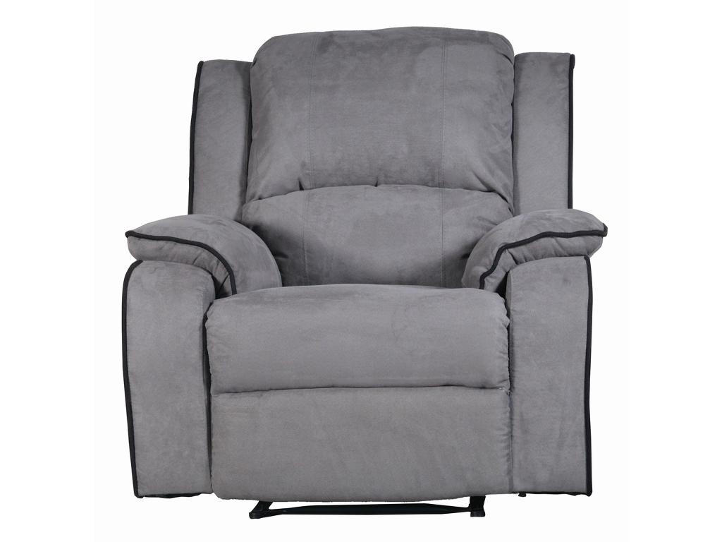 RELAXSESSEL Fernsehsessel - Microfaser - Grau - HERNANI - Grau, Textil (96/99/100cm) - Vente-Unique