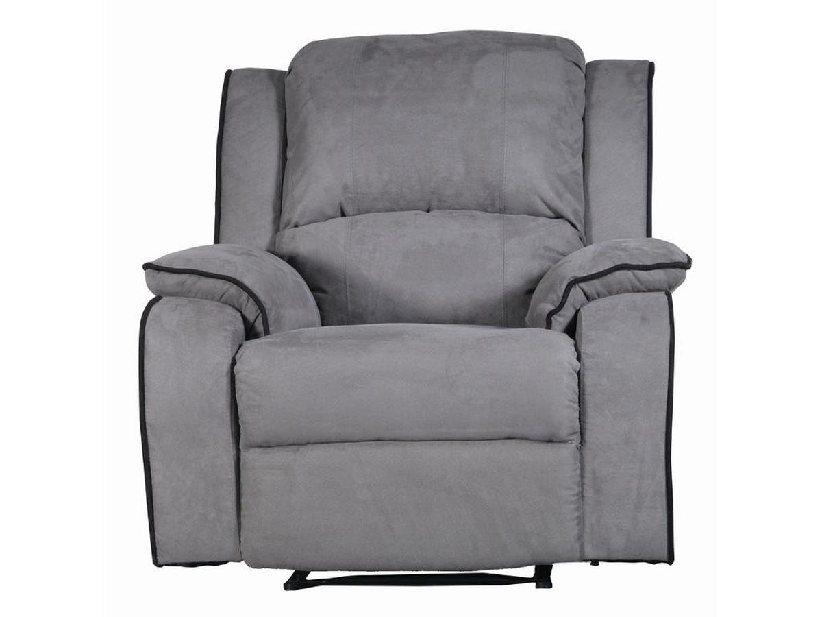 RELAXSESSEL Fernsehsessel - Microfaser - Grau - HERNANI - Grau, Textil (96/99/100cm) - Vente-Unique